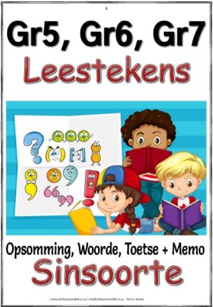 Graad 5,6,7 - Leestekens en Sinsoorte - Opsomming, Woorde