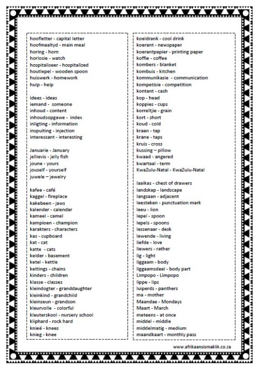 Graad 3 - PDF - Spelling Boek 2025 - Afrikaans met Engels betekenis - Image 7