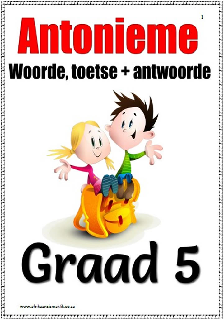 Graad 5 Antonieme Woorde Toetse en Memo ft pg Graad 5 Antonieme Woorde Voorbeeld Toetse en Memo