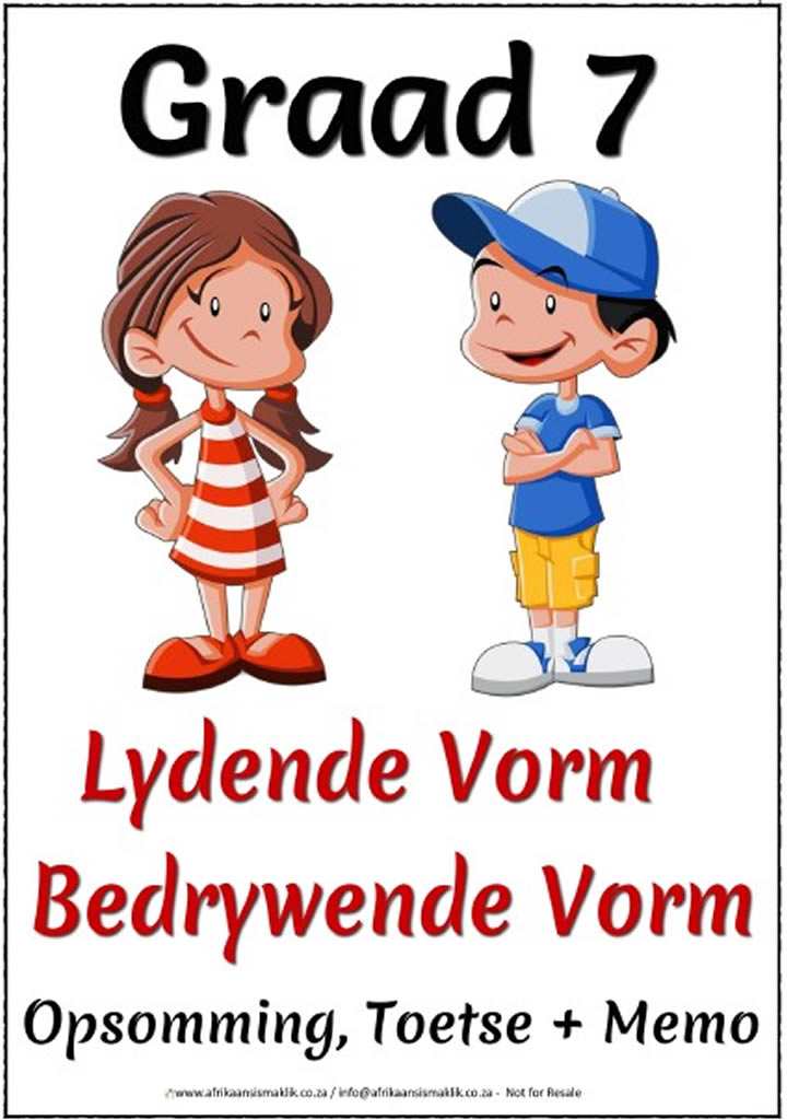 Graad 7 PDF - Lydende en Bedrywende Vorm,Toetse en Memo