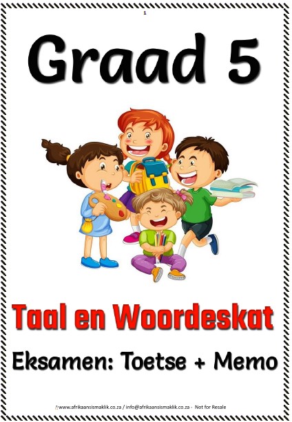 Graad 5 Eksamen Taal en woordeskat Toetse en memo ft pg raad 5 PDF Taal en Woordeskat Oefen Eksamen, 4 Toetse en Memo