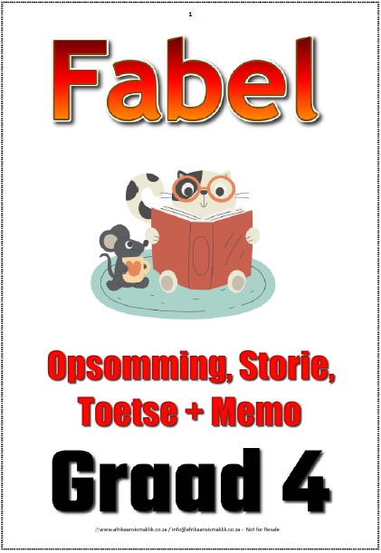 Graad 4 - PDF - Fabel - Die Skilpad en die Haas + Storie + Vrae + Memo + Skryfwerk + Rubriek