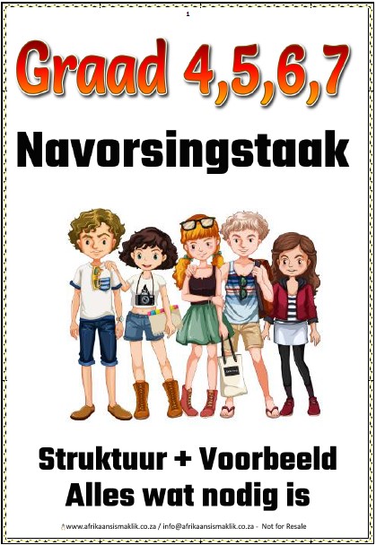 Graad 4 5 6 7 Navorsingstaak Struktuur Voorbeeld Uitleg Rubriek Alles wat nodig is