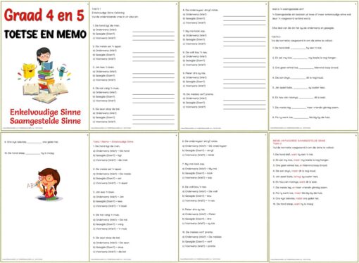 Graad 4 en 5 Enkelvoudige + Saamgestelde Sinne + Toetse + Memo