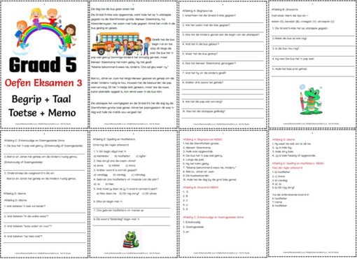 Graad 5 Oefen Eksamen 3 - Begrip Taal Toetse + Memo