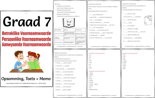 Graad 7 Persoonlike + Betreklike + Aanwysende Voornaamwoorde